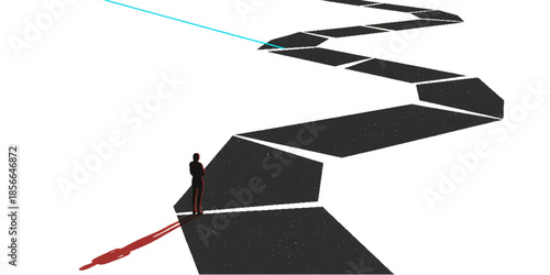 Creative Marketing Business Growth Concept Vector Illustration Versatile Abstract Background. Conceptual art, White, red, yellow, black, and blue colored.  