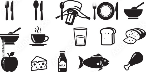 Food and drink icons for restaurant or menu design