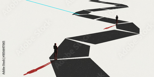 Creative Marketing Business Growth Concept Vector Illustration Versatile Abstract Background. Conceptual art, White, red, yellow, black, and blue colored.  