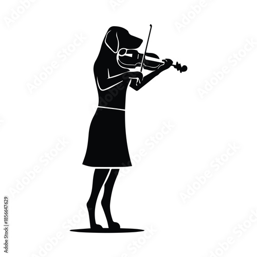 Woman playing violin Vector, illustration