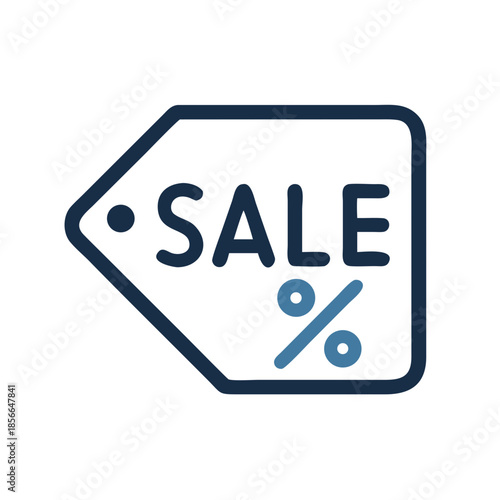 Sale tag icon with percentage symbol in minimal design  