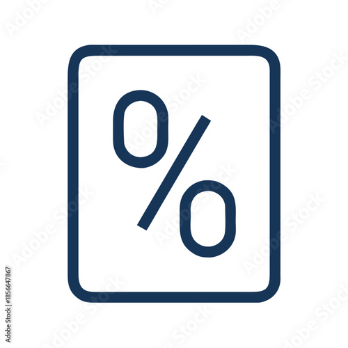Percentage sign symbol on minimalistic white background  