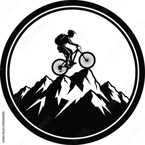 Mountain Bike Adventure Emblem Vector