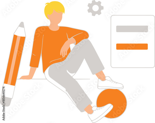 vibrant illustration of a boy