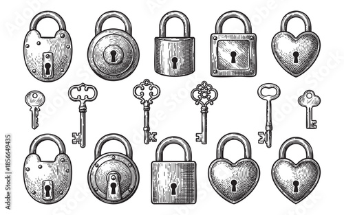 Locks and Keys Padlock and Skeleton Key Collection