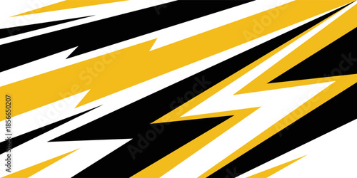Abstract background with yellow and black geometric spike line pattern