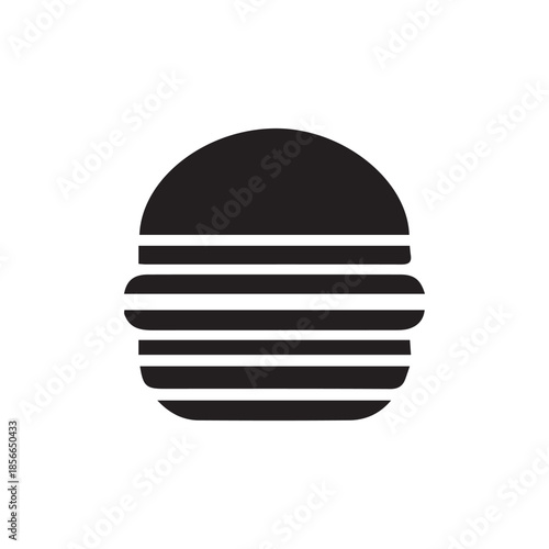 Simple black and white hamburger icon design illustration