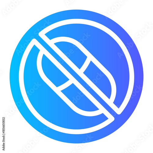 No Pills Medication Prohibition Icon	
