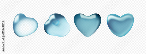3d transparent water drops.