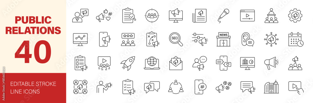 Foto Public Relations icon set