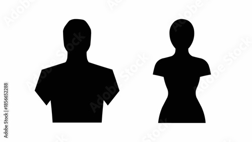 Silhouette of a man and a woman side by side.