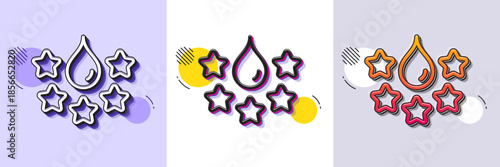 Paint quality line icon. Halftone dotted pattern. Gradient icon with grain shadow. Wall dye rating sign. Best paint symbol. Line quality icon. Various designs. Vector