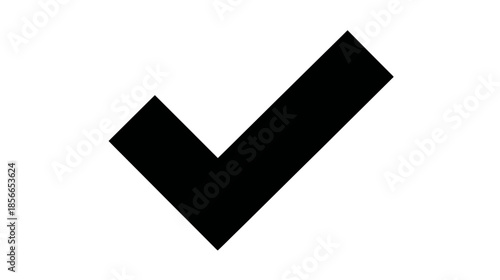 Black checkmark icon on a clean white background. Simple graphic symbol for approval, success, completion, correctness, and confirmation.