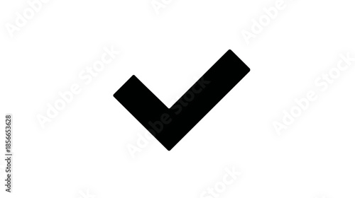 Simple black checkmark icon on white background. Symbol of approval, success, completion, confirmation, and selection.