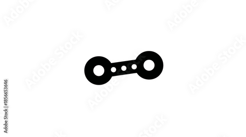 Abstract black connection link icon on white background. Digital networking and chain symbol representing unity or binding.