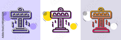 Carousels line icon. Halftone dotted pattern. Gradient icon with grain shadow. Amusement attraction park sign. Line attraction icon. Various designs. Vector