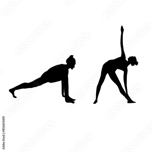 yoga silhouette. yoga pose. yoga asana. fitness silhouette. workout exercise. stretching body. meditation pose. female yoga. healthy lifestyle. wellness concept. balance posture. flexibility training.