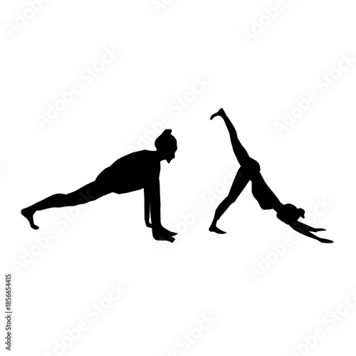 yoga silhouette. yoga pose. yoga asana. fitness silhouette. workout exercise. stretching body. meditation pose. female yoga. healthy lifestyle. wellness concept. balance posture. flexibility training.