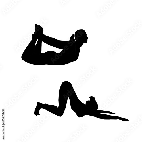 yoga silhouette. yoga pose. yoga asana. fitness silhouette. workout exercise. stretching body. meditation pose. female yoga. healthy lifestyle. wellness concept. balance posture. flexibility training.