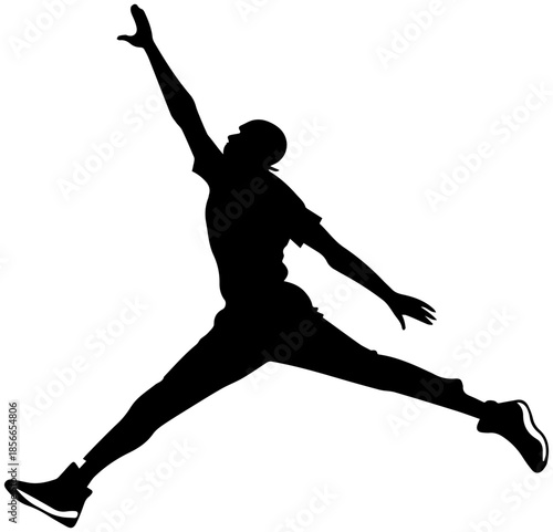 Basketball Player High Leap Silhouette