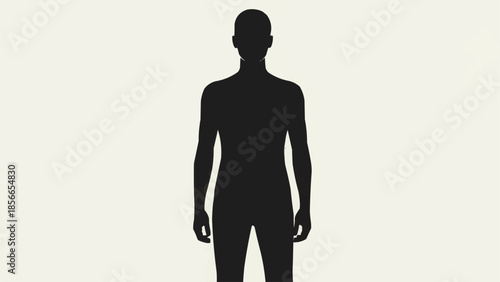 Silhouette of a person standing against a plain background.