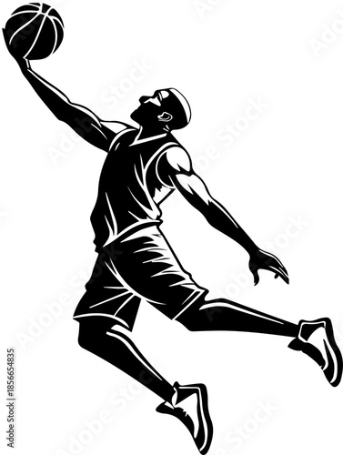 Basketball Player Jump Shot Silhouette