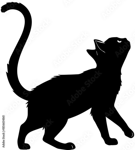 Black Silhouette of Walking Cat
