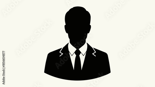 Silhouette of a professional businessman in a suit and tie.