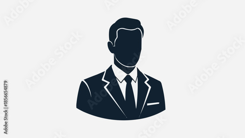 Silhouette of a professional businessman in a suit and tie.