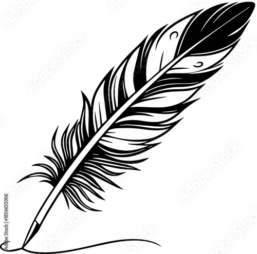 Black and White Quill Pen Drawing