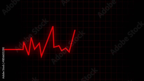 Red heartbeat flatline, 4K Video 