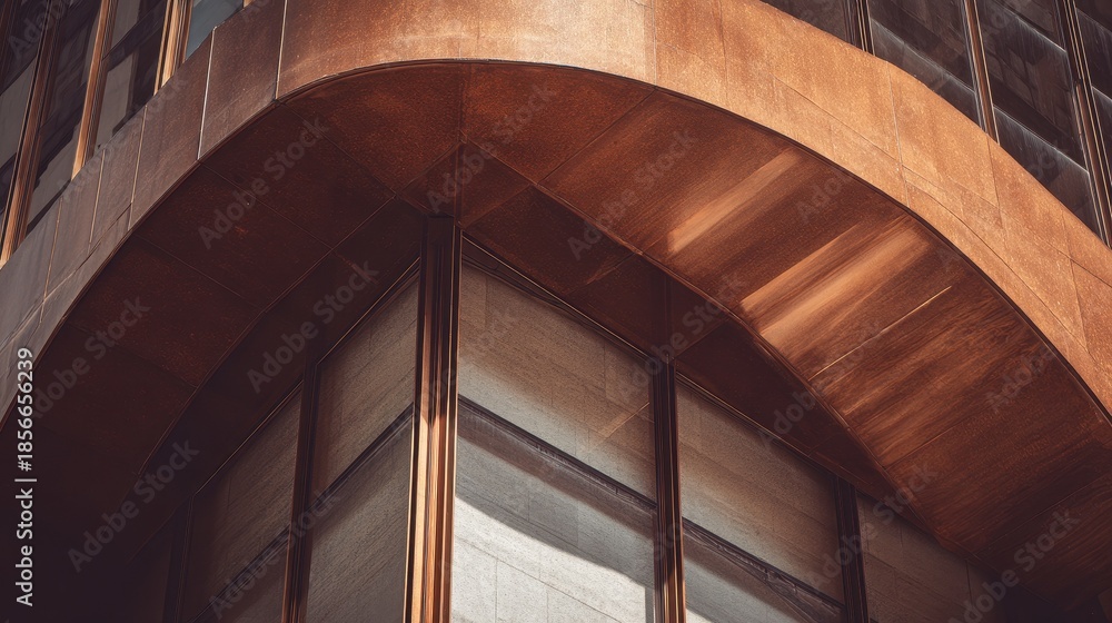 Obraz premium Close-up view of a contemporary architectural building corner with bronze accents