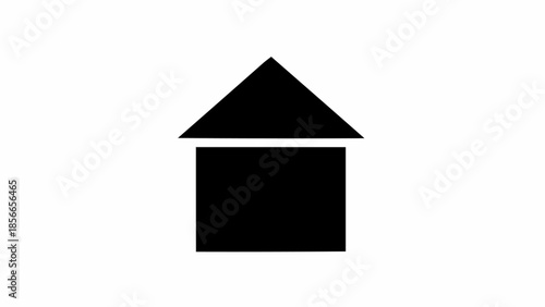 Simple Black House Icon on White Background.
