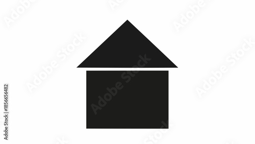 Simple black house icon on a white background.