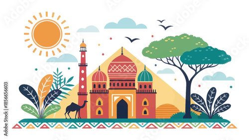 African World Heritage Day Celebration Colorful Vector Art