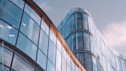 Contemporary glass architectural detail of a modern corporate building