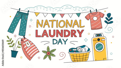 Colorful Laundry Day Vector Illustration Vibrant Palette