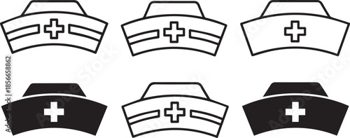 Nurse hat medical symbol variations
