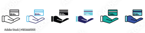 Hand Holding Credit Card Icon for Online Payment
