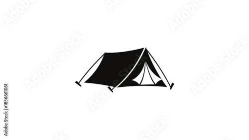 Silhouette vector of a tent for camping 