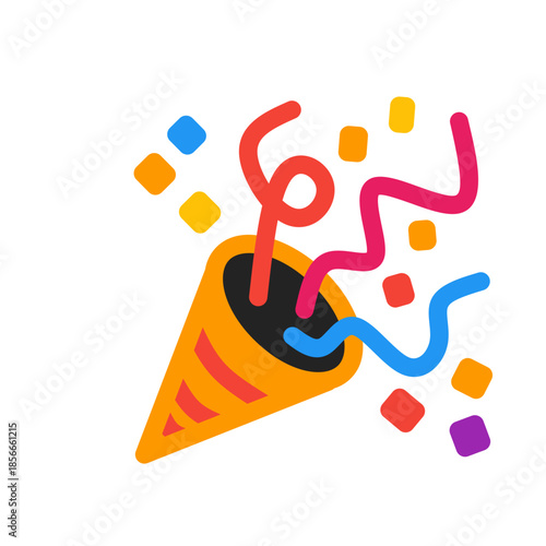 Party Popper Icon Black Solid Vector