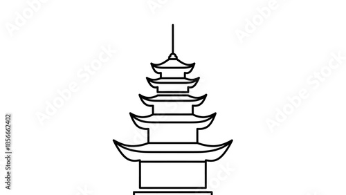 vector illustration of buddhist temple