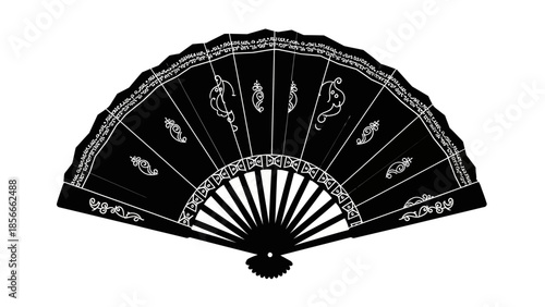 chinese fan isolated on black