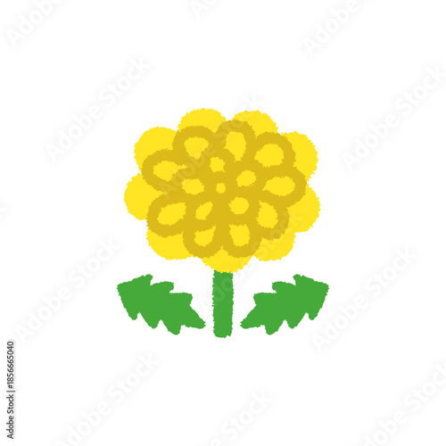 タンポポ 春 花 手描き パステル かわいい イラスト