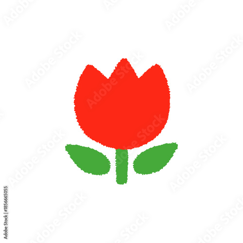 チューリップ 春 花 手描き パステル かわいい イラスト