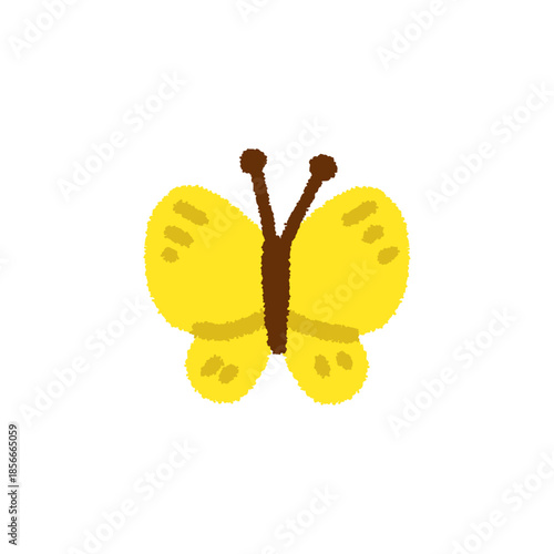 蝶々 虫 春 手描き パステル かわいい イラスト