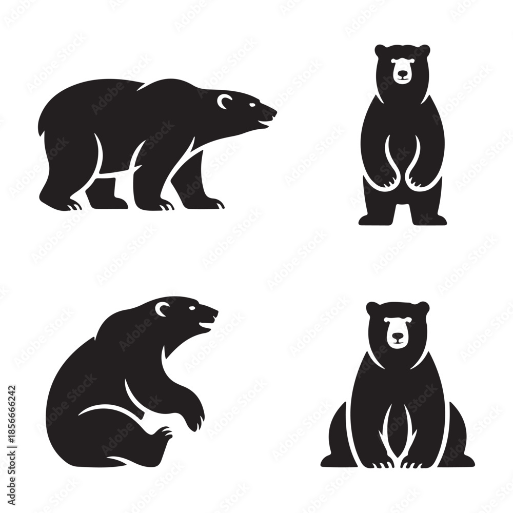 Naklejka premium Strong bear walking forward with confident wild posture