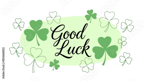 Good Luck Clover for Saint Patrick's Day, Irish Celebration Holiday Background