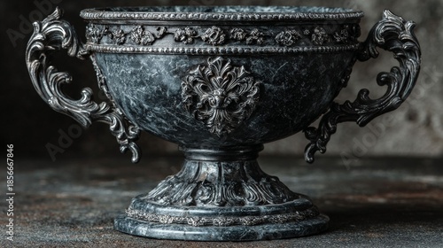 Ancient Chalice of Elegance: A meticulously crafted, antique chalice, exuding an aura of timeless beauty, stands as a testament to the artistry of bygone eras.