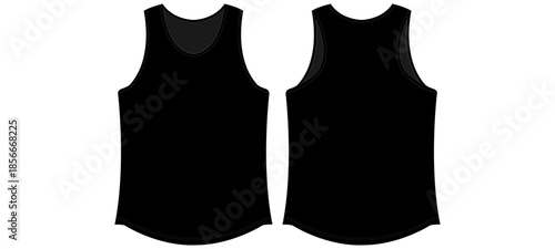 Men Tank Top Mockup Template Vector